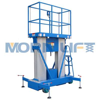 mobile double mast vertical aluminum lift aerial platform